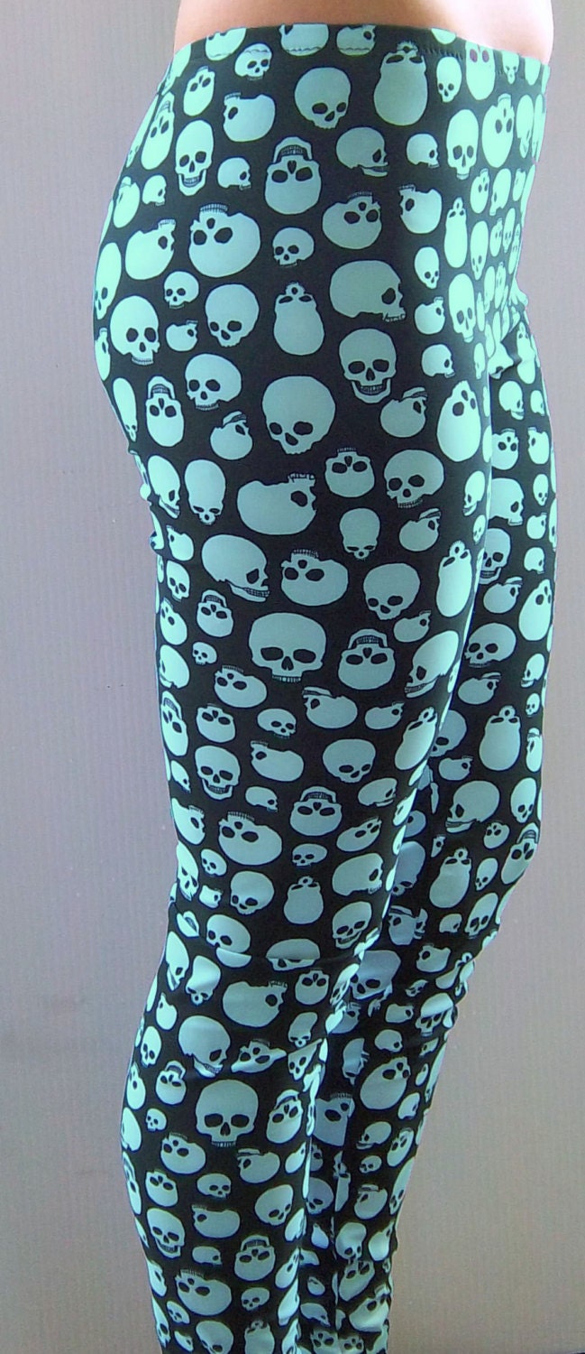 Mint Green Skull Leggings mint Green on 