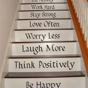 Life Quotes Stair Riser Decals, Stair Decals, Stair Stickers, Wall Decals