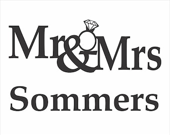 Mr. and Mrs. Vinyl Decals, Personalized Wedding Sign Decals, DIY Wedding Sign, Make Your Own Wedding Signs