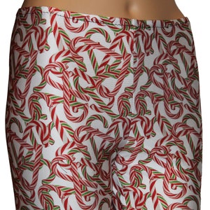 Candy Cane Leggings, Christmas Leggings, Xmas Leggings, Printed Winter Leggings, Yoga Pants, Running Pants