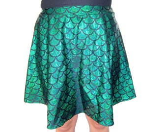 Mermaid Skater Skirt, Mermaid Skirt, Mermaid Scale Skirt