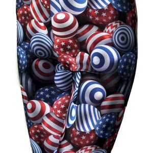 Youth Patriotic Spheres Leggings, U.S. Flag Leggings, Red White & Blue Girls Leggings, Optional Matching Scrunchie or Headband