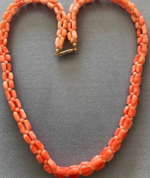 Natural pink coral necklace