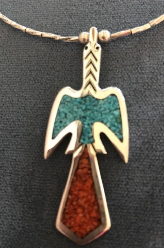 Large peyote bird pendant necklace