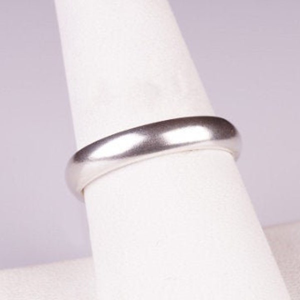 Palladium Plated Simple Sterling Silver 4mm Comfort Fit Band Ring