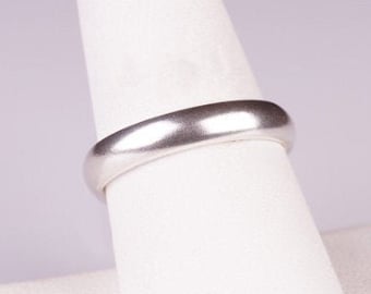 Palladium Plated Simple Sterling Silver 4mm Comfort Fit Band Ring