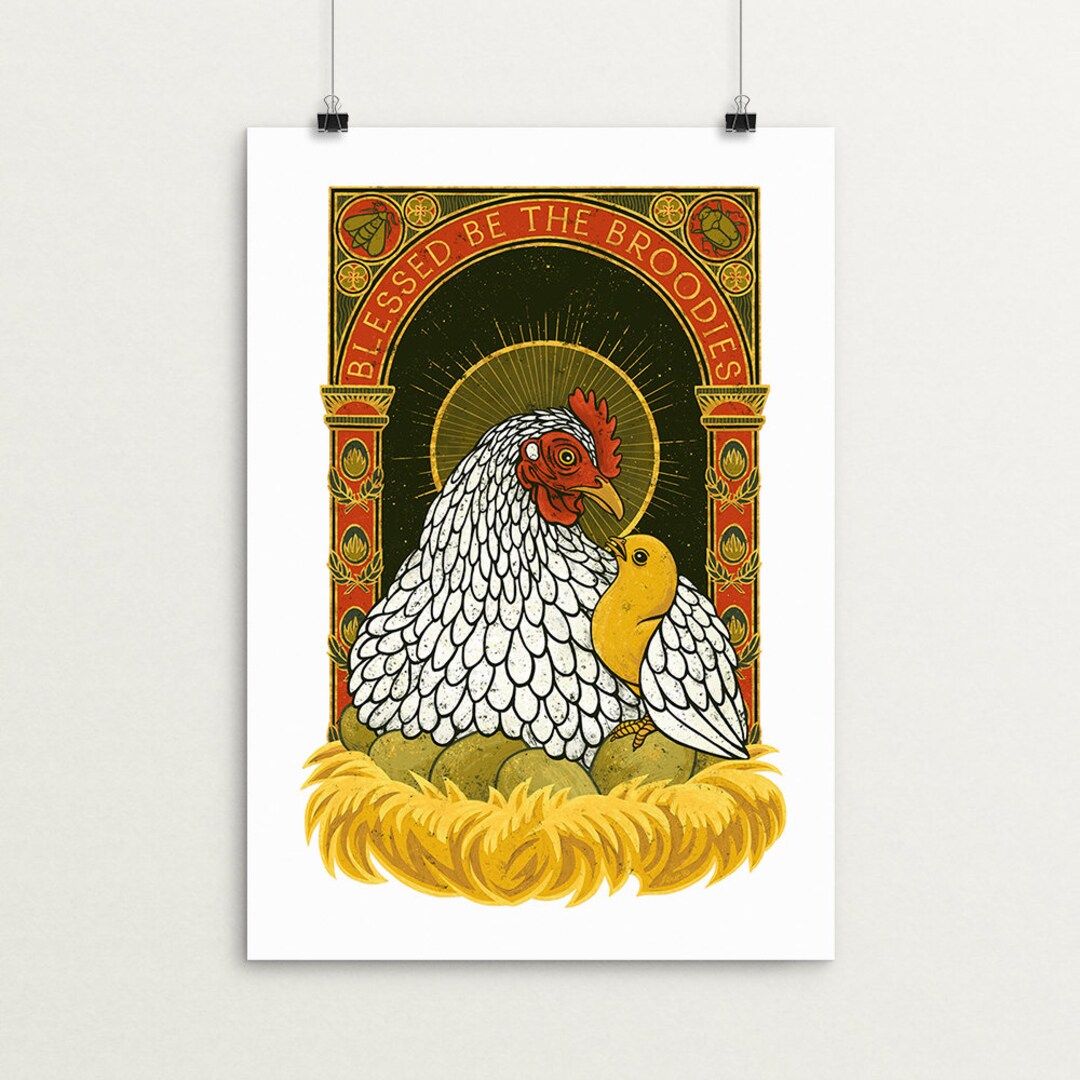 Blessed Be the Broodies - Byzantine Art - Chicken Art, Broody Hen, Hen ...