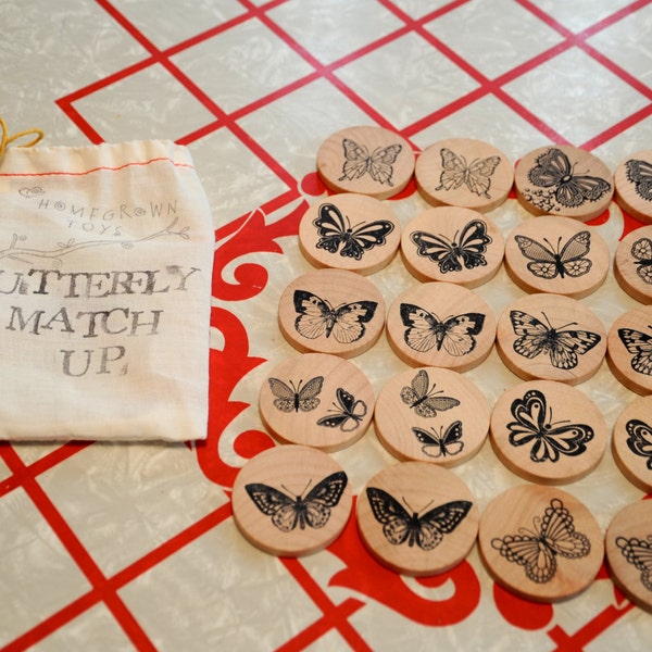 Waldorf- Match Up- BUTTERFLY- Wooden Memory Game