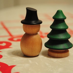 Wooden Winter Snowman & Tree Set - Waldorf, Montessori Toddler Toy