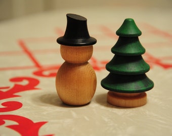 Wooden Winter Snowman & Tree Set - Waldorf, Montessori Toddler Toy