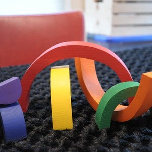 Rainbow Stacker, Wooden Toy / Waldorf Montessori Toys /Puzzle image 3