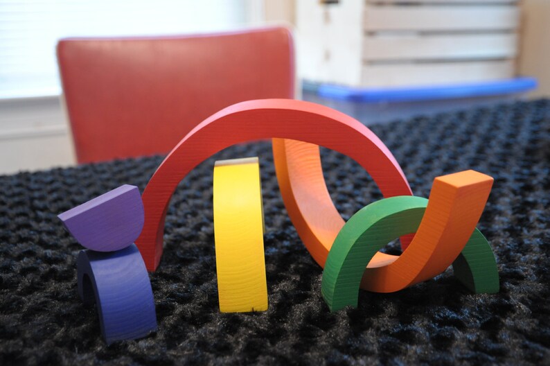 Rainbow Stacker, Wooden Toy / Waldorf Montessori Toys /Puzzle image 3