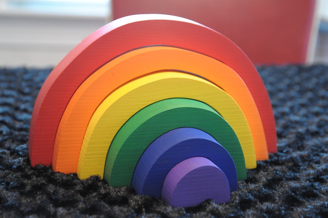 Rainbow Stacker, Wooden Toy / Waldorf Montessori Toys /puzzle - Etsy
