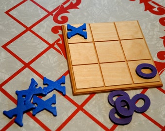 Wooden Tic Tac Toe Game -with Hugs and Kisses