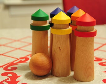 Wooden Toy- Lighthouse, TOWER Bowling Game