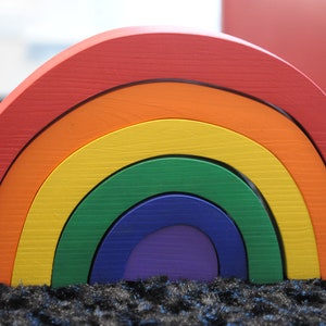 Rainbow Stacker, Wooden Toy / Waldorf Montessori Toys /Puzzle image 2