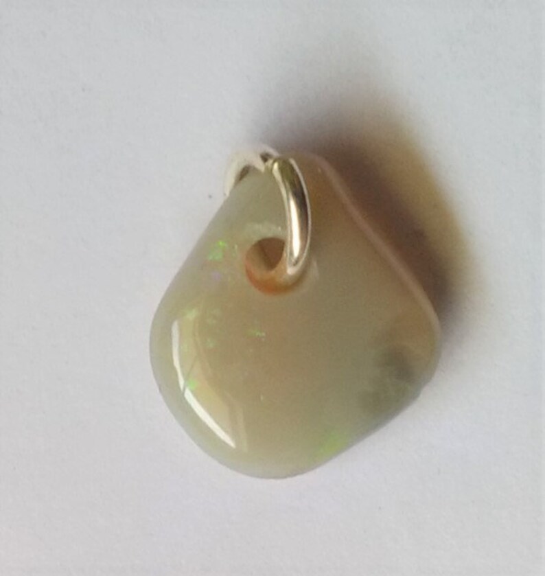 Lovely Multicolored Lightning Ridge Opal Charm for Necklace or Bracelet 14th Anniversary Gem October Birthstone Libra Star Stone