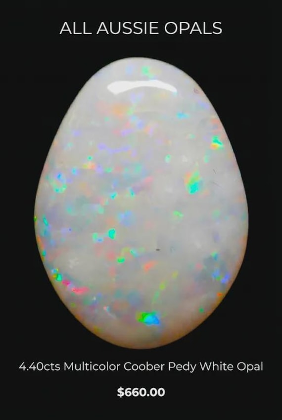 4.10cts Multicolor Coober Pedy White Opal Cabochon, October Birthstone, Libra Starstone