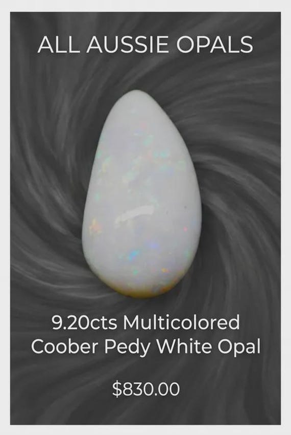 9.20cts Multicolored Coober Pedy White Opal Cabochon, October Birthstone, Libra Starstone