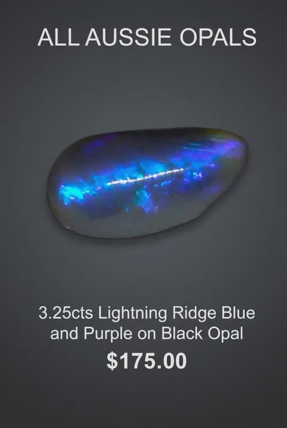 3.25cts Lightning Ridge Blue and Purple on Black Opal Cabochon, October Birthstone, Libra Starstone