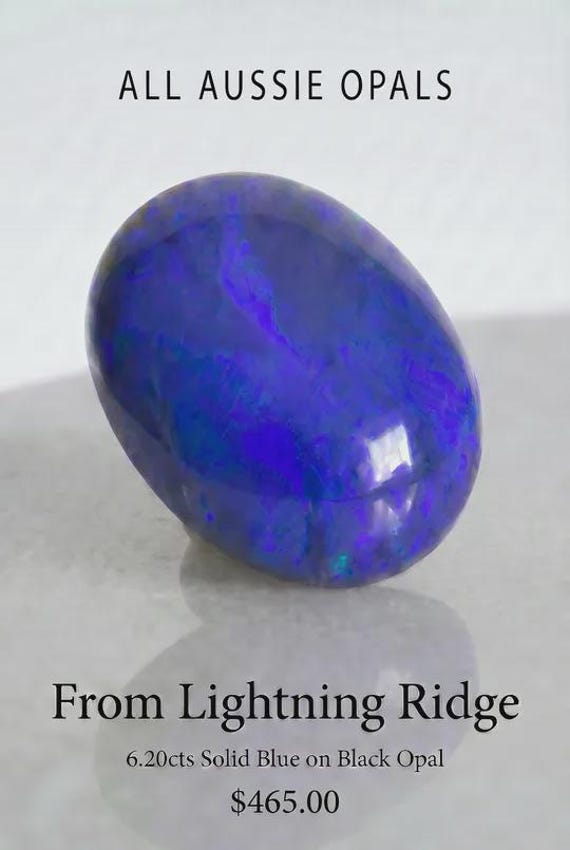 6.20cts Lightning Ridge Blue on Black Opal Cabochon, October Birthstone, Libra Starstone