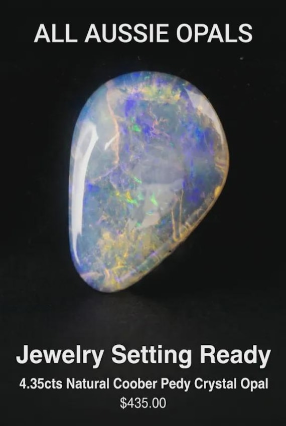 3.90cts Pear Shaped Coober Pedy Crystal Opal Cabochon, October Birthstone, Libra Starstone