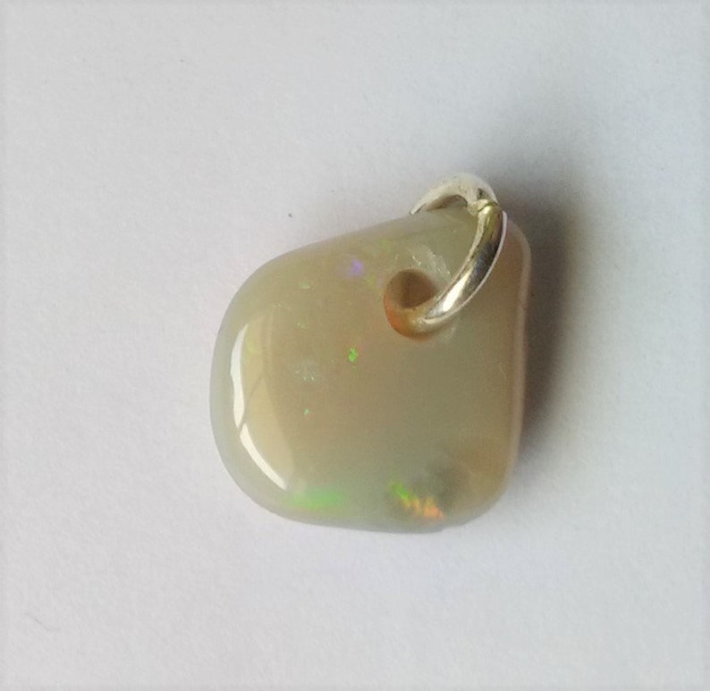 Lovely Multicolored Lightning Ridge Opal Charm for Necklace or Bracelet 14th Anniversary Gem October Birthstone Libra Star Stone