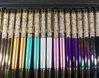 Bolígrafos de ópalo natural brillante genuino con estuche de fieltro, piedra de nacimiento de octubre, piedra estelar de Libra.