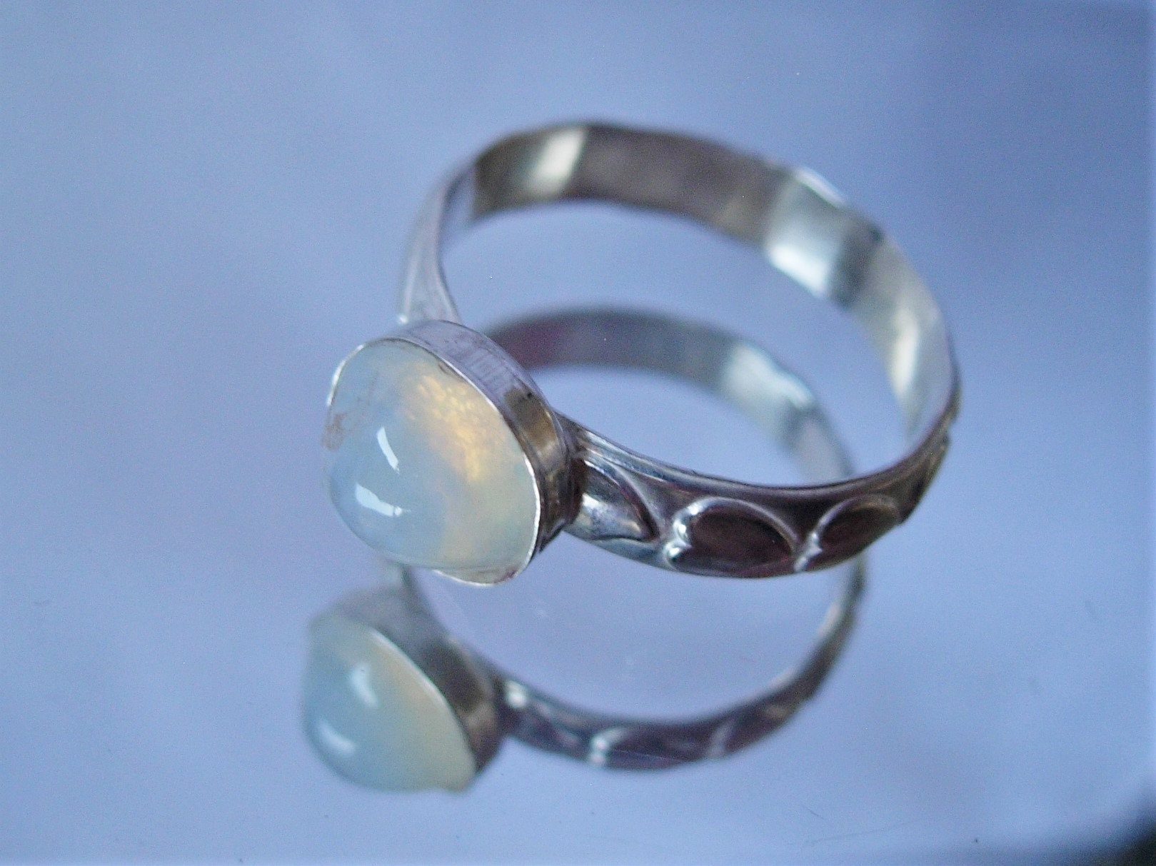 Rustic Silver Australian Ladies Crystal Opal Ring