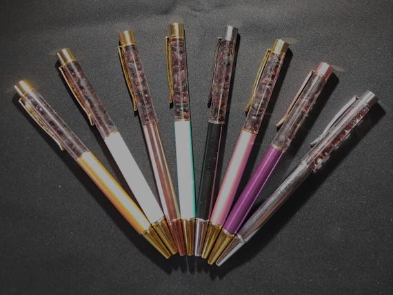 Genuine, Natural Australian Red Garnet Gemstone Pens with Felt Case