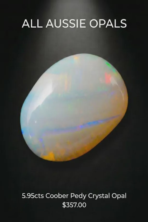 4.95cts Coober Pedy Crystal Opal Cabochon, October Birthstone, Libra Starstone