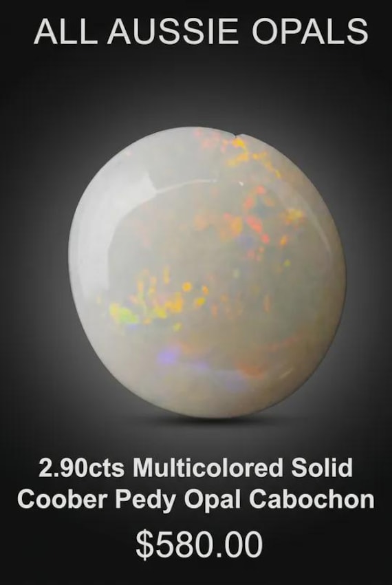 2.90cts Multicolored Solid Coober Pedy Opal, October Birthstone, Libra Starstone