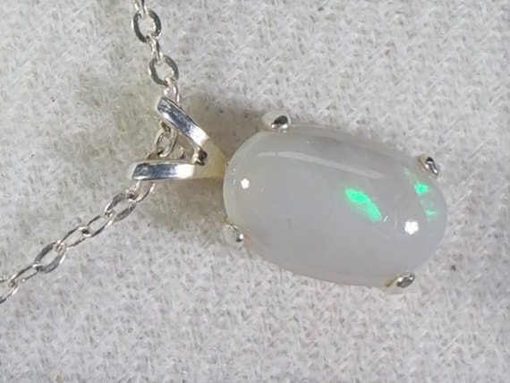 2.50 carats Sparkling Green and Blue Opal Pendant From Australia, October Birthstone, Libra Star Stone, 14th Anniversary Gem
