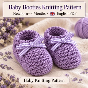 Baby Booties Pattern | Baby Knitting Pattern | Garter Stitch Baby Booties Pattern | Baby Booties Knitting Pattern PDF | Baby Shoes Pattern
