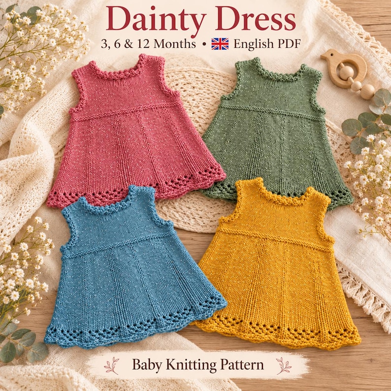 Baby Dress Pattern | Baby Knitting Pattern | Knit Baby Dress Pattern ...