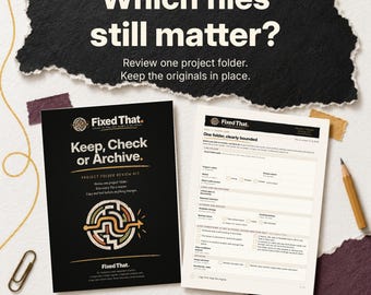 Project Folder Review Checklist for Freelancers | File Inventory + Archive Kit | Word + Fillable PDF