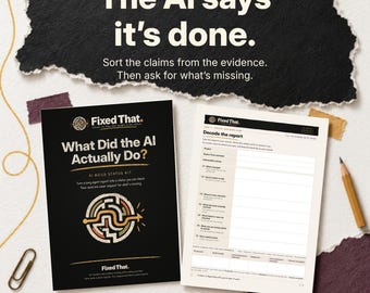 AI Coding Assistant Report Checker for Founders | AI Build Status Kit | Word + Fillable PDF