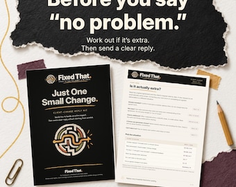 Scope Creep Email Templates for Freelancers | Client Change Reply Kit | Word + Fillable PDF
