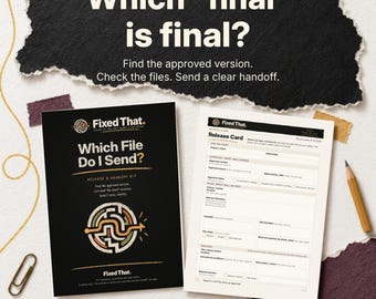 Client File Handoff Checklist for Freelancers | Final Version Release Card + File Manifest | Word + Fillable PDF