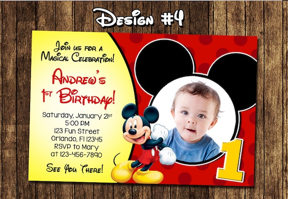 Mickey Mouse Baby Boy 1 1st First Birthday Party Photo | Etsy