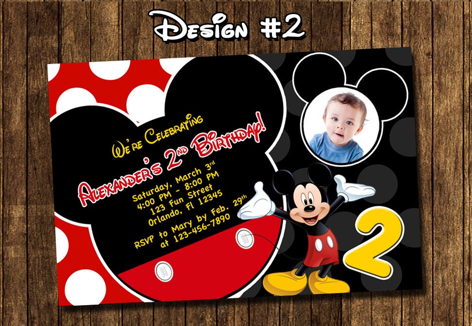 Mickey Mouse First Birthday Invitations Etsy 4