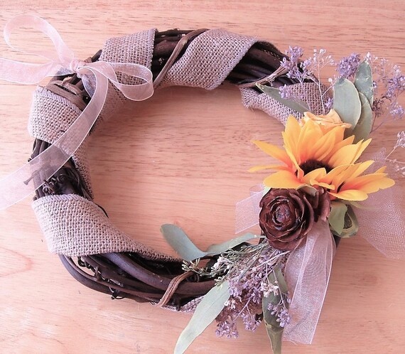 Country Sunflower Preserved Yellow Rose Burlap Ring Bearer Etsy