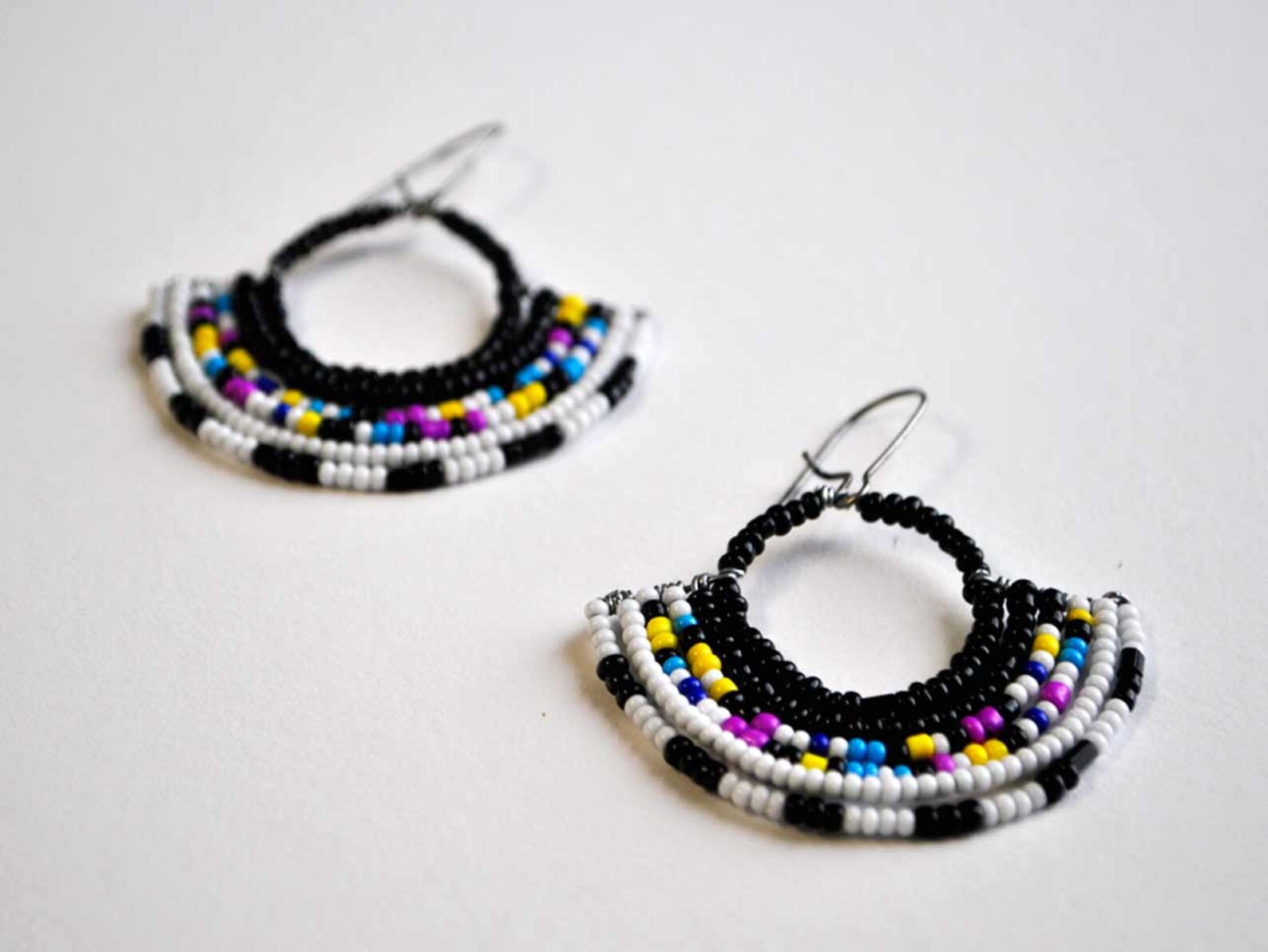 Beaded Fan Earrings Handmade Jewelry Summer Finds Etsy