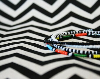 Multi-Colored Masai Inspired Tribal Beaded Wire Bracelet Set - Unisex Bracelets