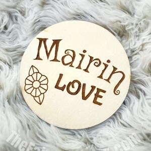 Wood Baby Name Sign for Girl, Personalized Birth Announcement Flower Sign, Name Announcement, Newborn Name Sign, Hospital Birth Announcement