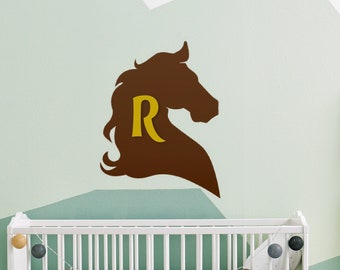 Baby Room Monogram Wall Decor Horse, Wood Monogram Horse, Wall Monogram Art, Monogram for Horse Baby Nursery Room, Custom Monogram Kids Room