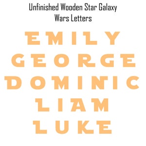 Unpainted Jedi Wood Letters - Baltic Birch Galaxy Letters - Wood Star Space Wars Letters - Wood Sci-Fi Letters - Unfinished Wooden Letters