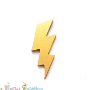 Painted Lightning Bolt, Decorative Wood Flash Lightning Bolt, Wizard Lightning Bolt, Painted Wood Lightning Bolt, Lightning Bolt Wall Prop