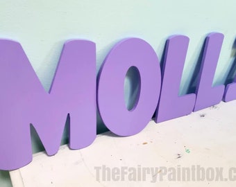 Girls Bedroom Wall Painted Letters - Girl Monogram Wooden Name - Purple Baby Name -  Baby Girl Nursery - Monogram Décor - Baby Name Wall Art