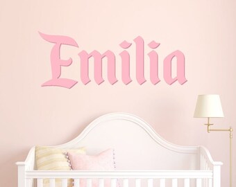 Girls Gold Nursery Letters, Pink and Gold Nursery Letters, White